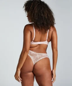 V-shaped Brazilian knickers mesh - Pink