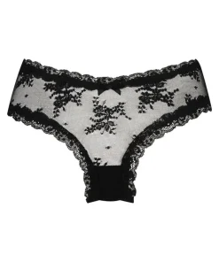 V-shaped Brazilian knickers mesh - Black
