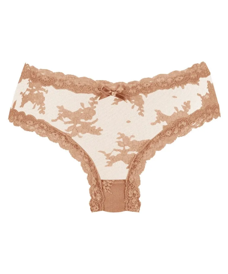 V-shaped Brazilian knickers mesh - Brown