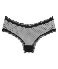 V-shaped Brazilian knickers mesh - Black