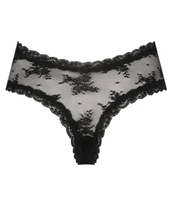V-shaped Brazilian knickers mesh - Black