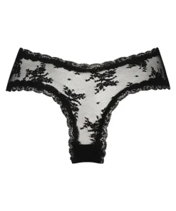 V-shaped Brazilian knickers mesh - Black