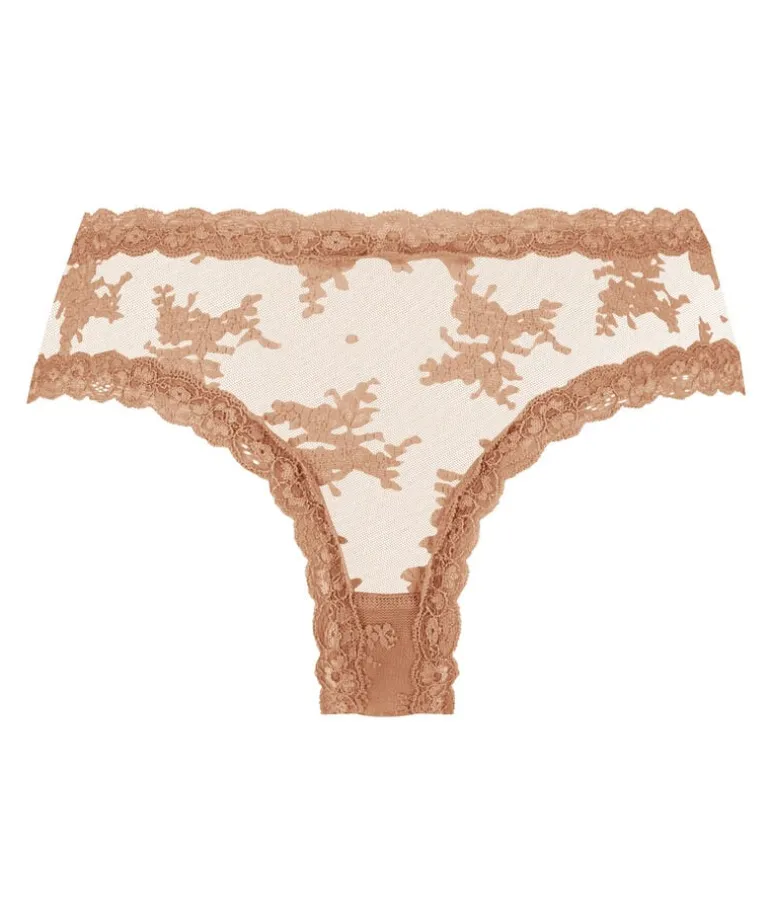 V-shaped Brazilian knickers mesh - Brown