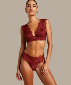Zoe Non-Padded Underwired Longline Bra - Red