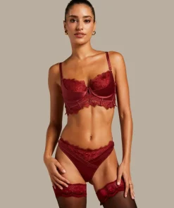 Zoe Padded Longline Underwired Bra - Red
